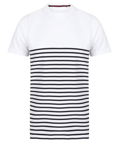 Camiseta de rayas bretonas de manga corta | Blanco/Marino