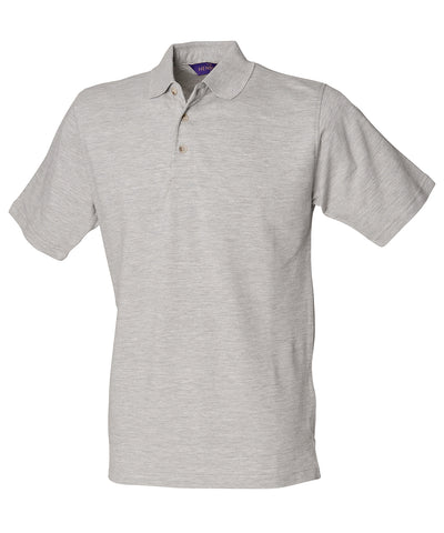 Polo clsico de piqu de algodn con cuello alto | Gris Jaspeado