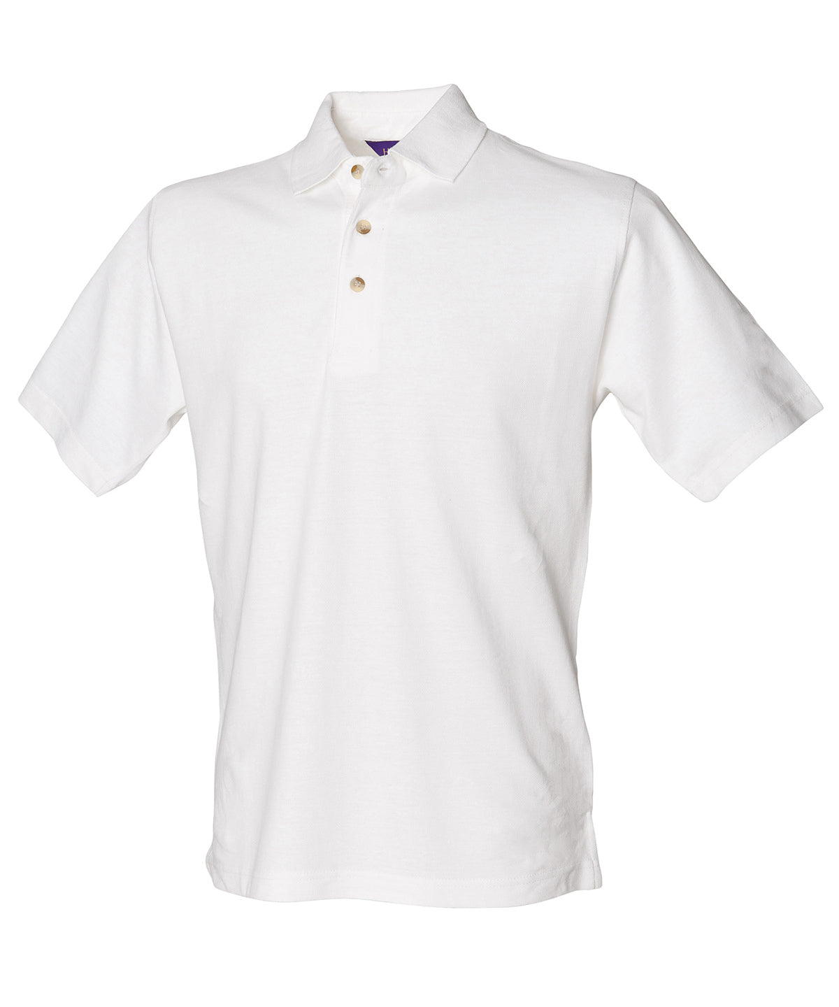 Polo clsico de piqu de algodn con cuello alto | Blanco Roto