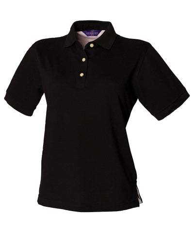Camiseta polo clsica de piqu de algodn para mujer | Negro