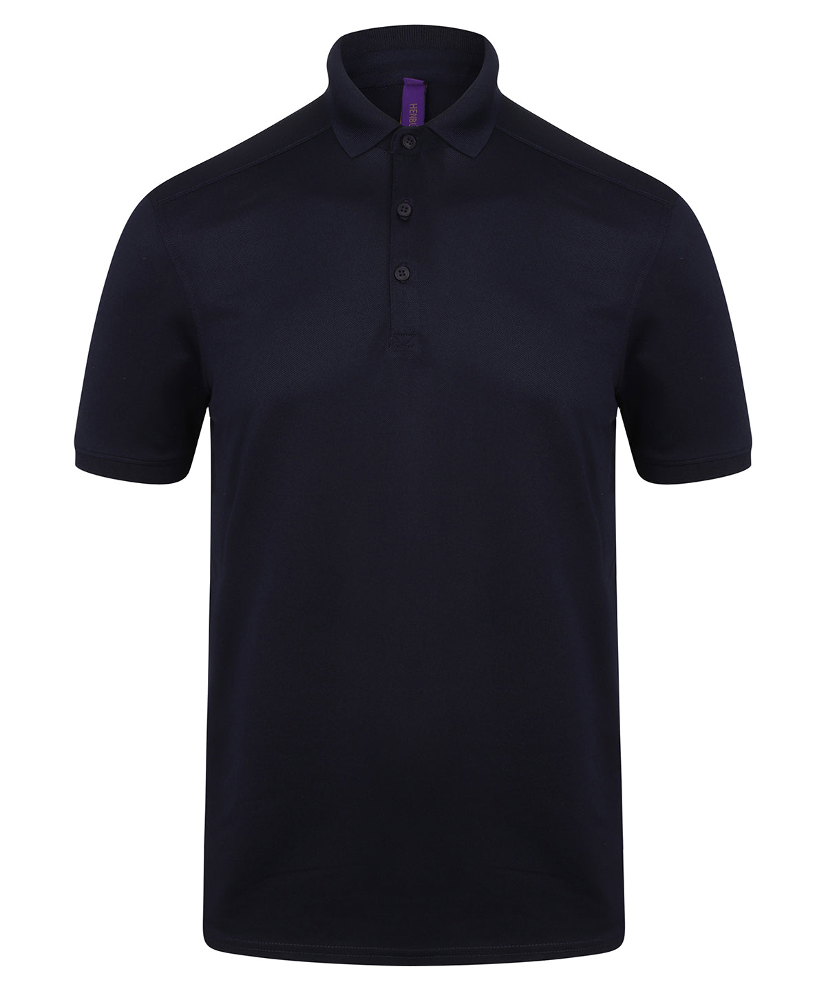 Camiseta polo elstica con acabado que absorbe la humedad (corte entallado) | Azul Marino Oxford