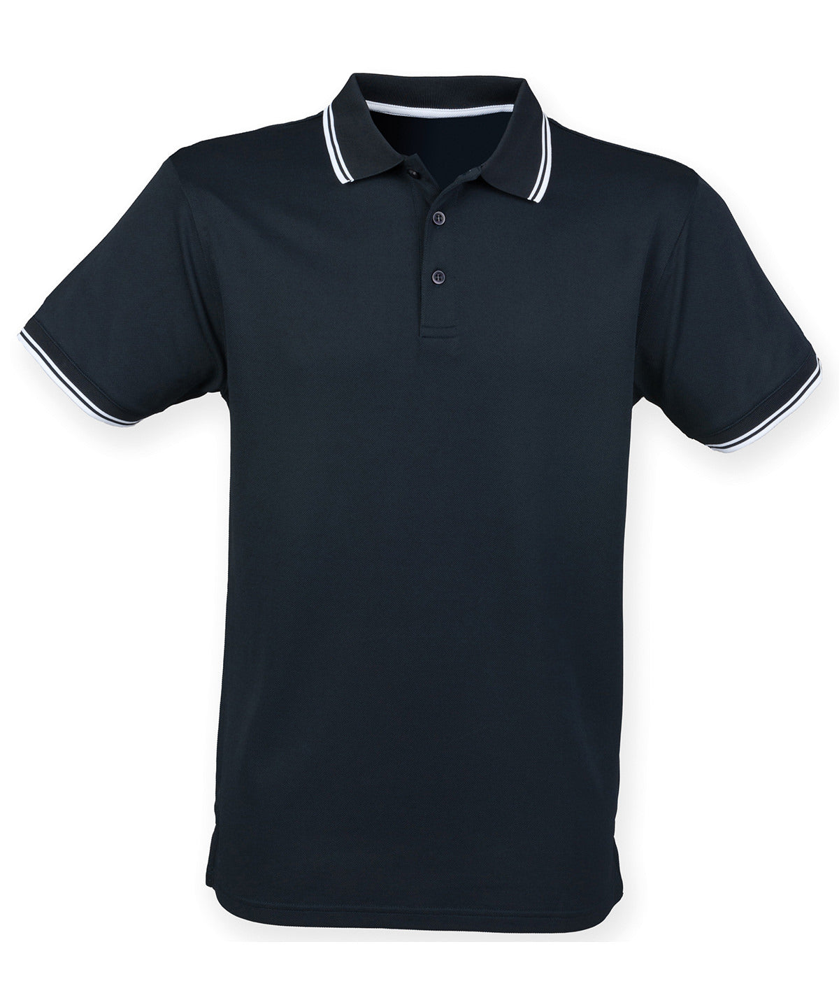 Camiseta polo Coolplus® de doble punta | Azul Marino/Blanco