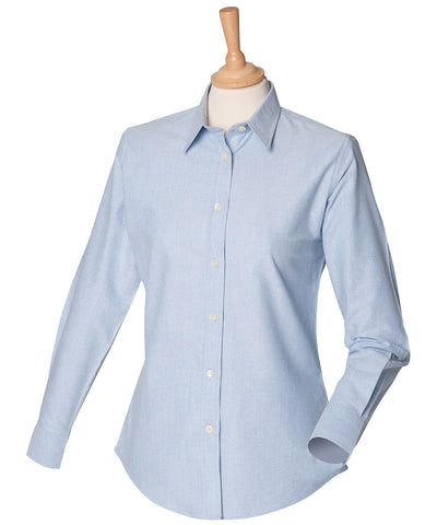 Camisa Oxford clsica de manga larga para mujer | Azul Cielo