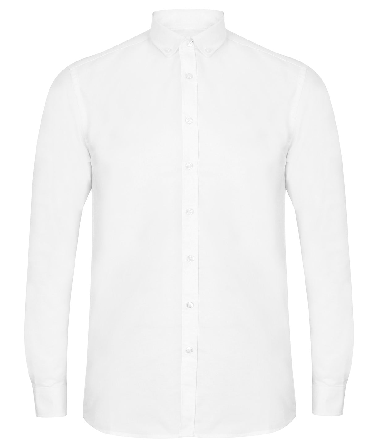 Camisa Oxford de manga larga moderna | Blanco