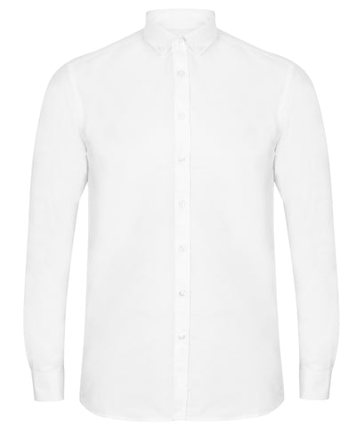 Camisa Oxford de manga larga moderna | Blanco