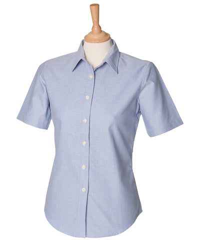Camisa Oxford clsica de manga corta para mujer | Azul