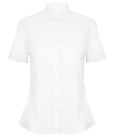 Camisa Oxford de manga corta moderna para mujer | Blanco