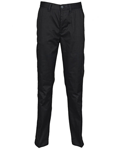 Womens 65/35 flat fronted chino trousers | Black