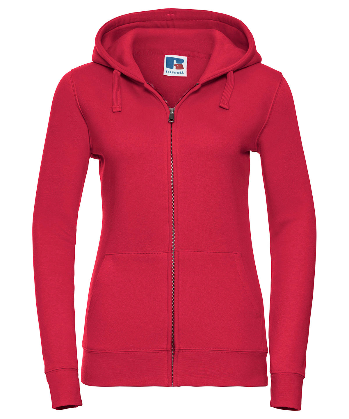 Sudadera con capucha autntica para mujer con cremallera | Rojo Clsico