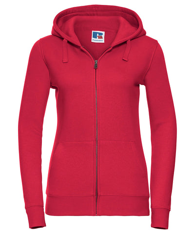 Sudadera con capucha autntica para mujer con cremallera | Rojo Clsico