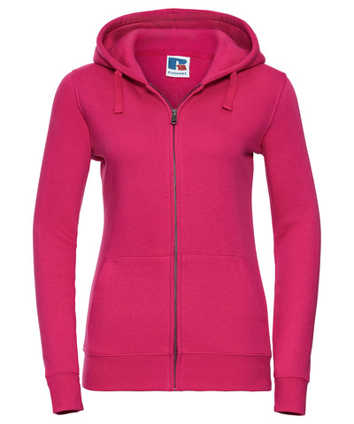 Sudadera con capucha autntica para mujer con cremallera | Fucsia