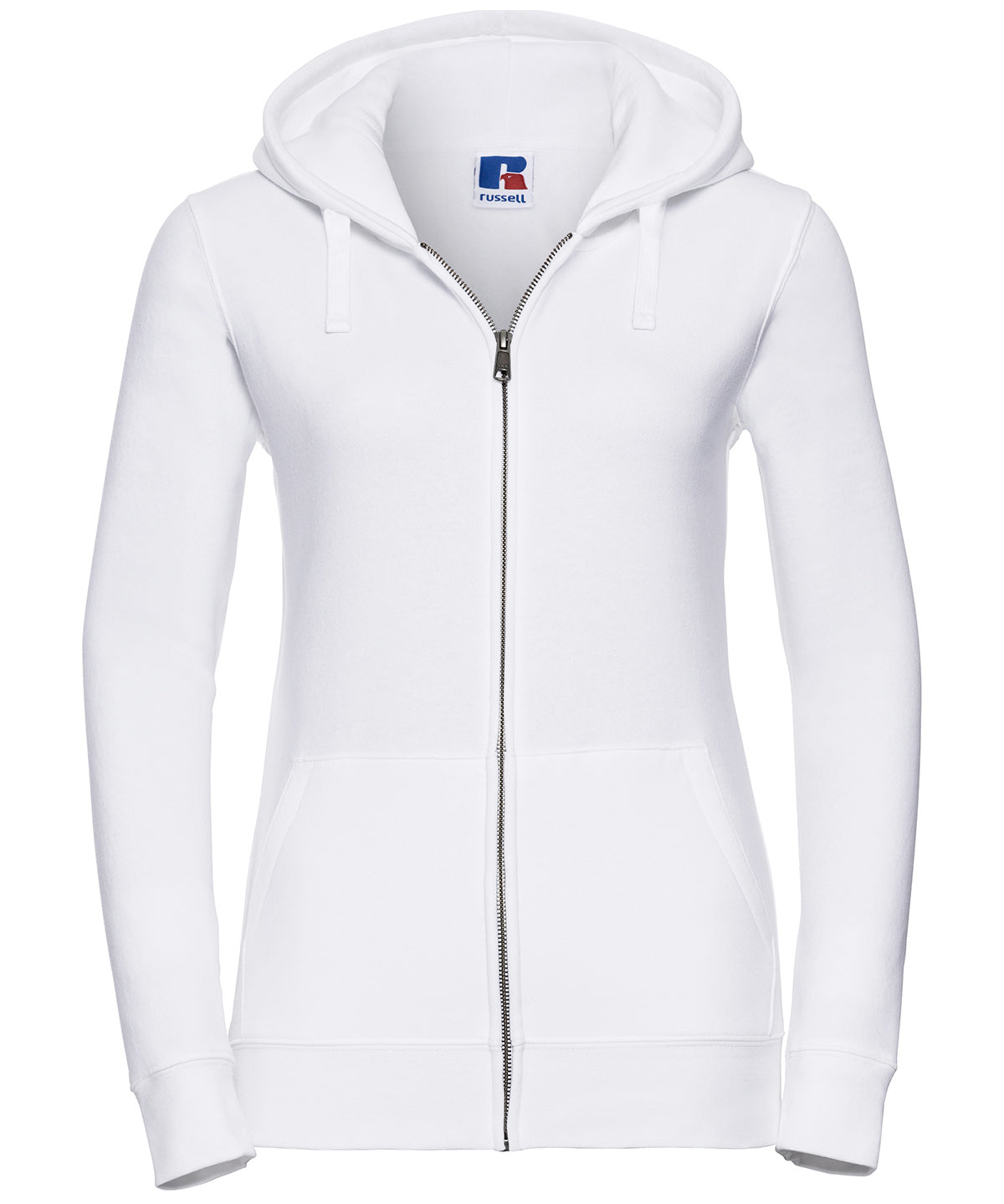 Sudadera con capucha autntica para mujer con cremallera | Blanco