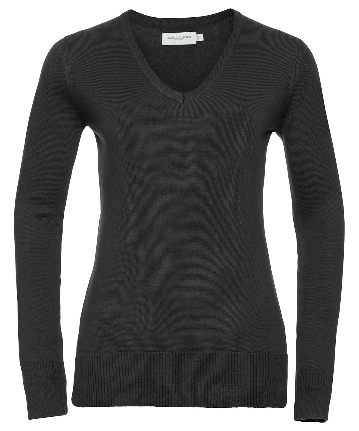 Jersey de punto de mujer con cuello en V | Negro