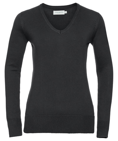 Jersey de punto de mujer con cuello en V | Negro