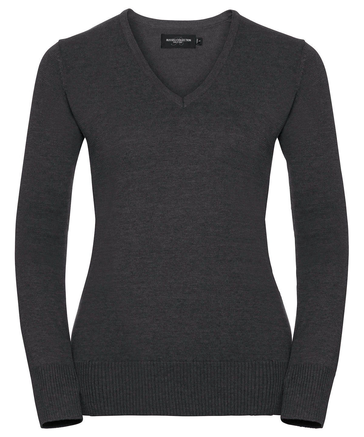 Jersey de punto de mujer con cuello en V | Gris Marengo