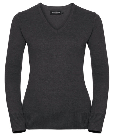 Jersey de punto de mujer con cuello en V | Gris Marengo