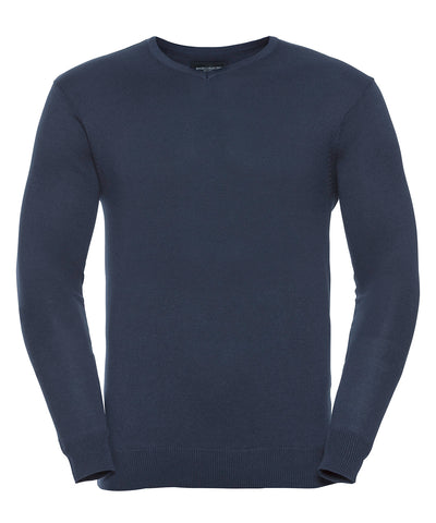 V-Ausschnitt Strickpullover | Marineblaue Francs