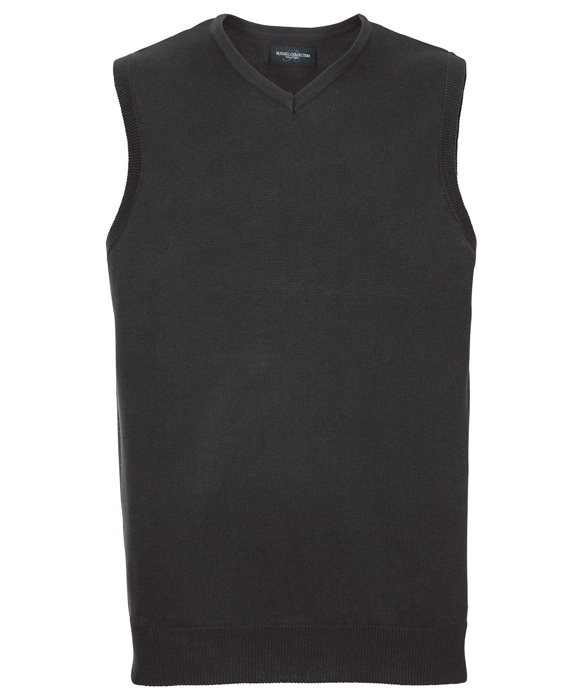 Jersey de punto sin mangas con escote en V | Negro