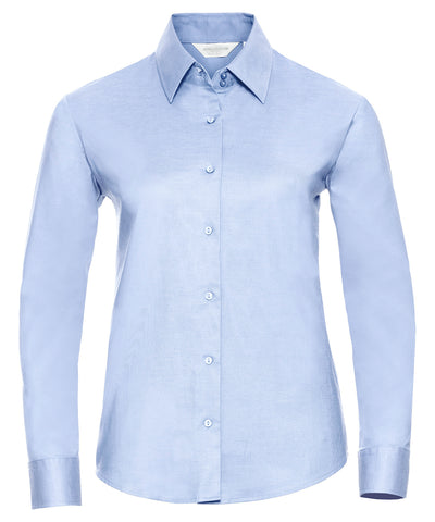 Camisa Oxford de manga larga para mujer de fcil cuidado | Azul Oxford