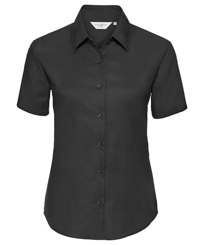 Camisa Oxford de manga corta para mujer | Negro