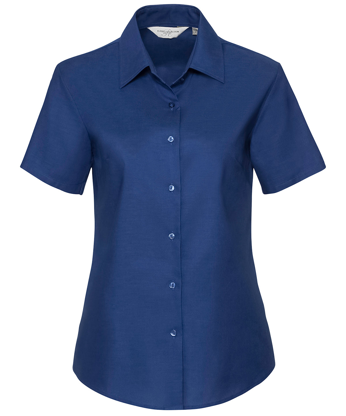 Camisa Oxford de manga corta para mujer | Azul Real Brillante