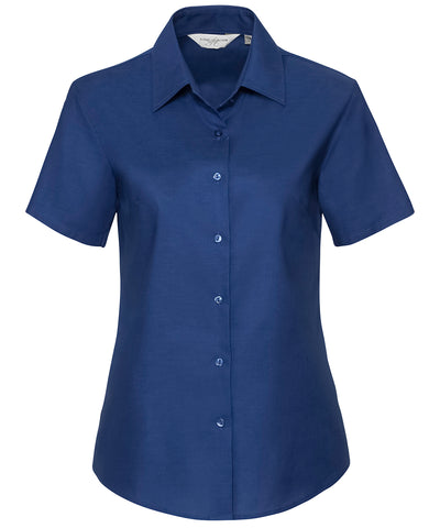 Camisa Oxford de manga corta para mujer | Azul Real Brillante