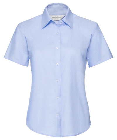 Camisa Oxford de manga corta para mujer | Azul Oxford