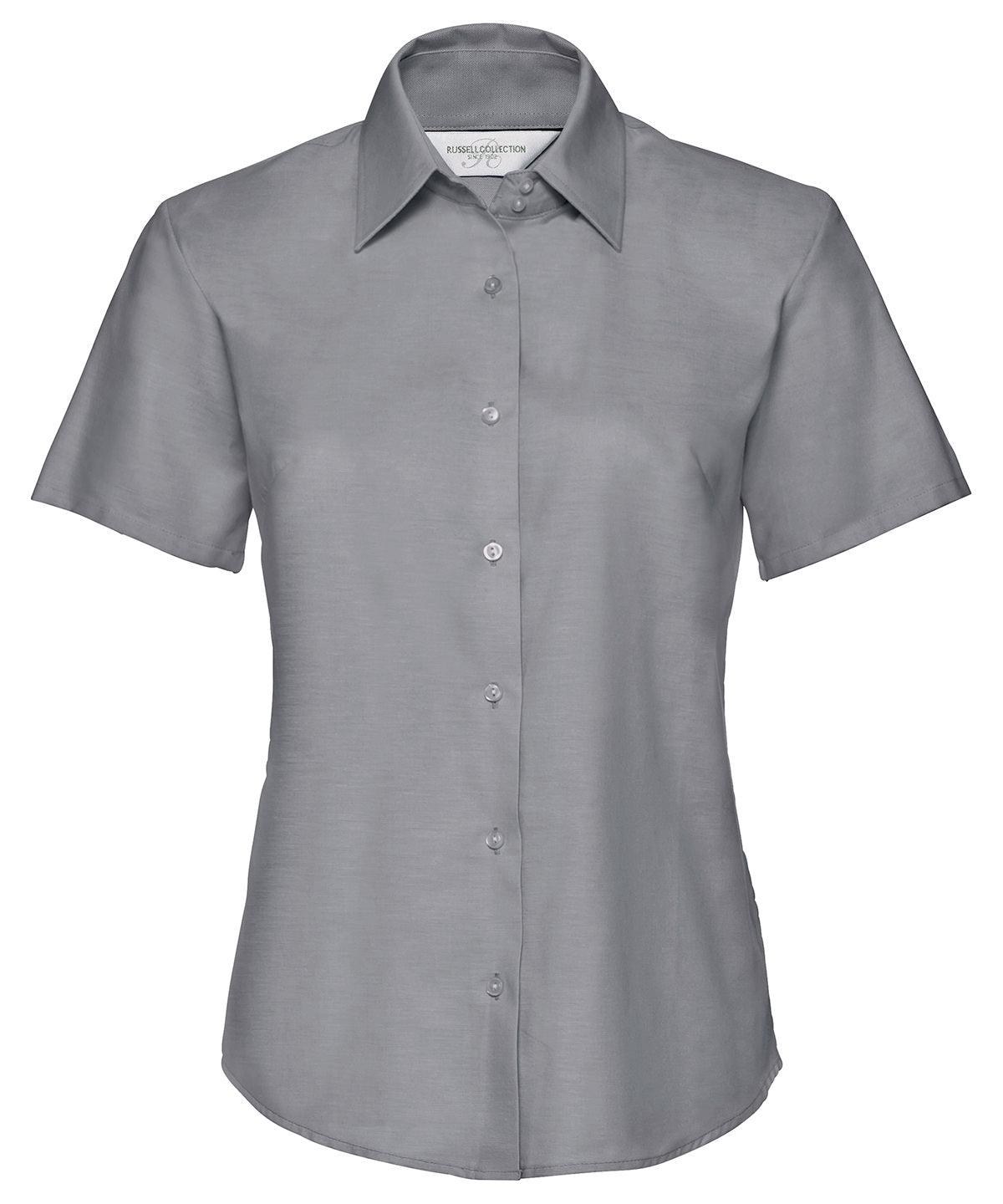 Camisa Oxford de manga corta para mujer | Plata
