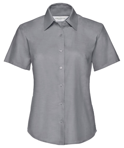 Camisa Oxford de manga corta para mujer | Plata