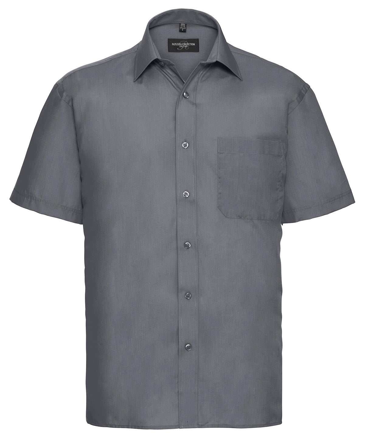 Camisa de popeln de polialgodn de manga corta fcil de cuidar | Convoy Grey