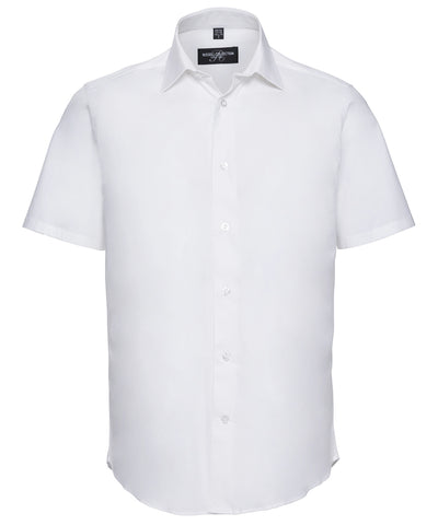 Camisa entallada de manga corta fcil de cuidar | Blanco