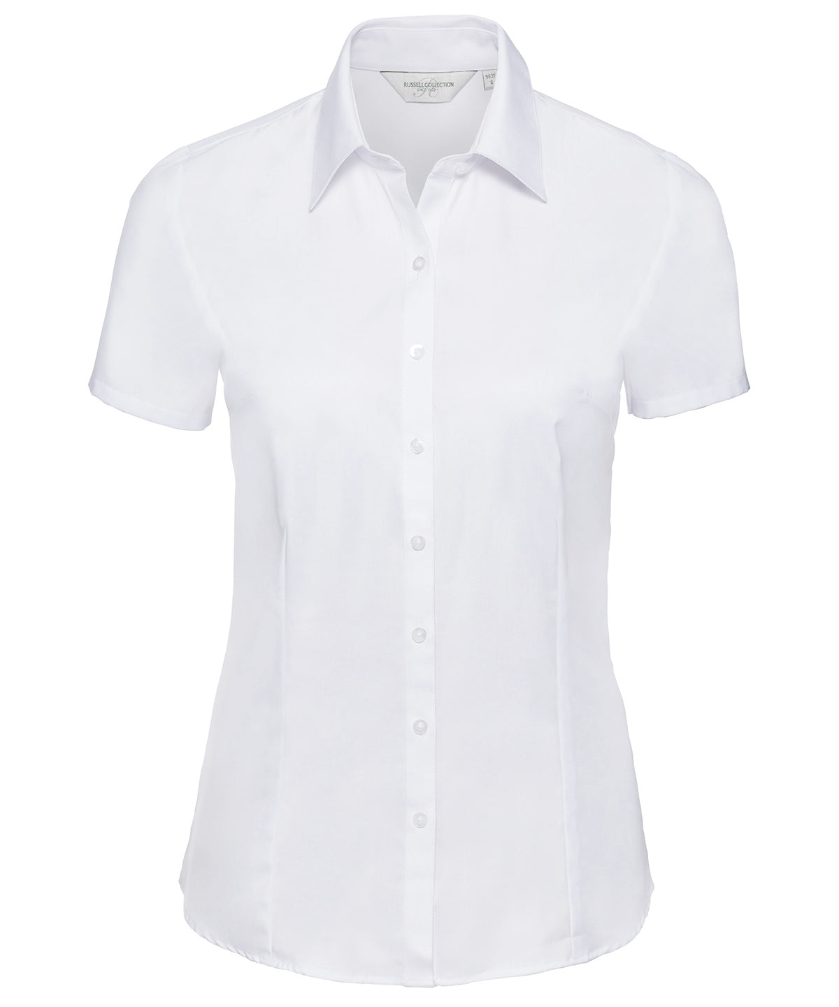 Camisa de manga corta de espiga para mujer | Blanco