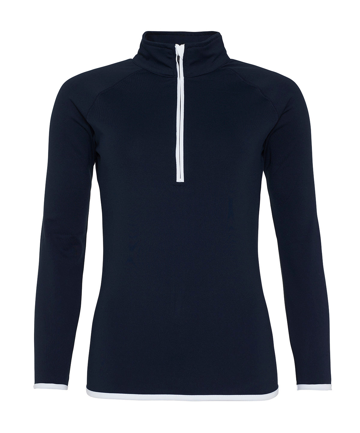 Sudadera con cremallera Cool para mujer | Azul Marino Claro/Nieve Blanca