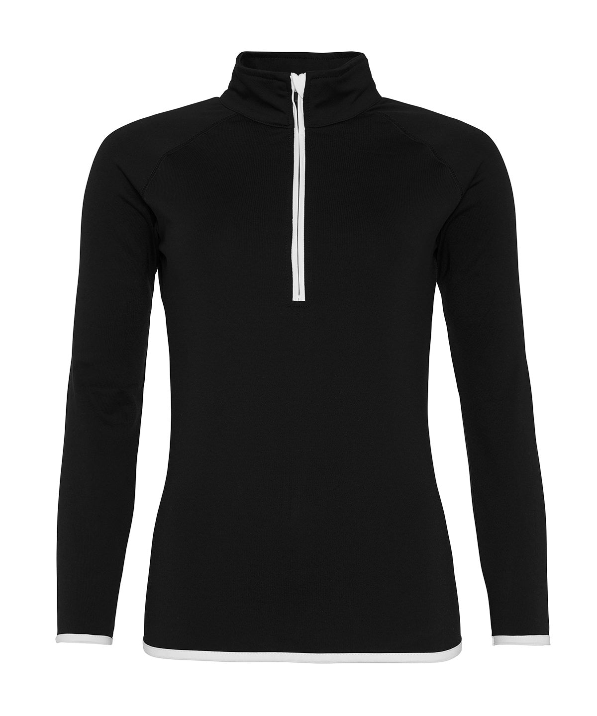 Sudadera con cremallera Cool para mujer | Negro Azabache/Blanco rtico