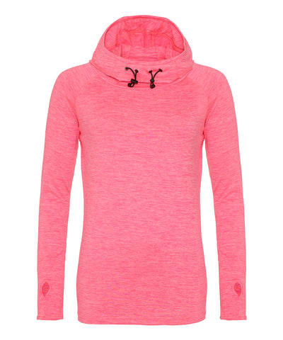 Top de cuello alto fresco para mujer | Rosa Elctrico Jaspeado