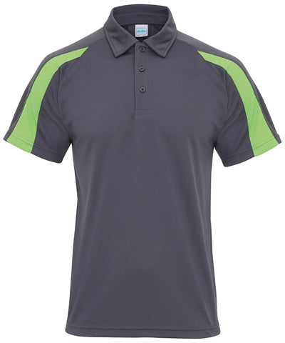 Polo fresco Contrast | Gris Oscuro/Verde Lima