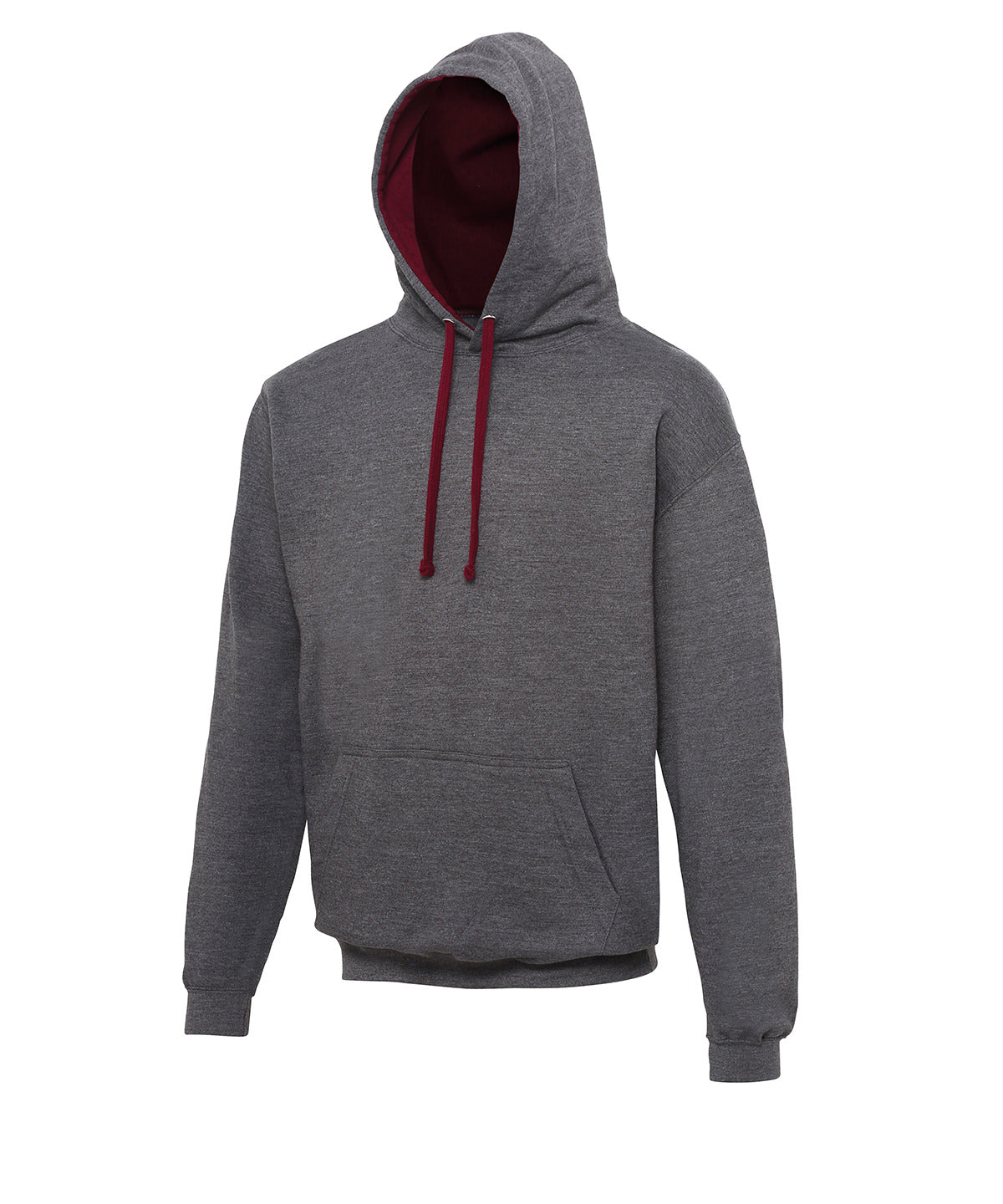 Sudadera avec capucha style universitaire | Gris Oscuro/Bordeaux