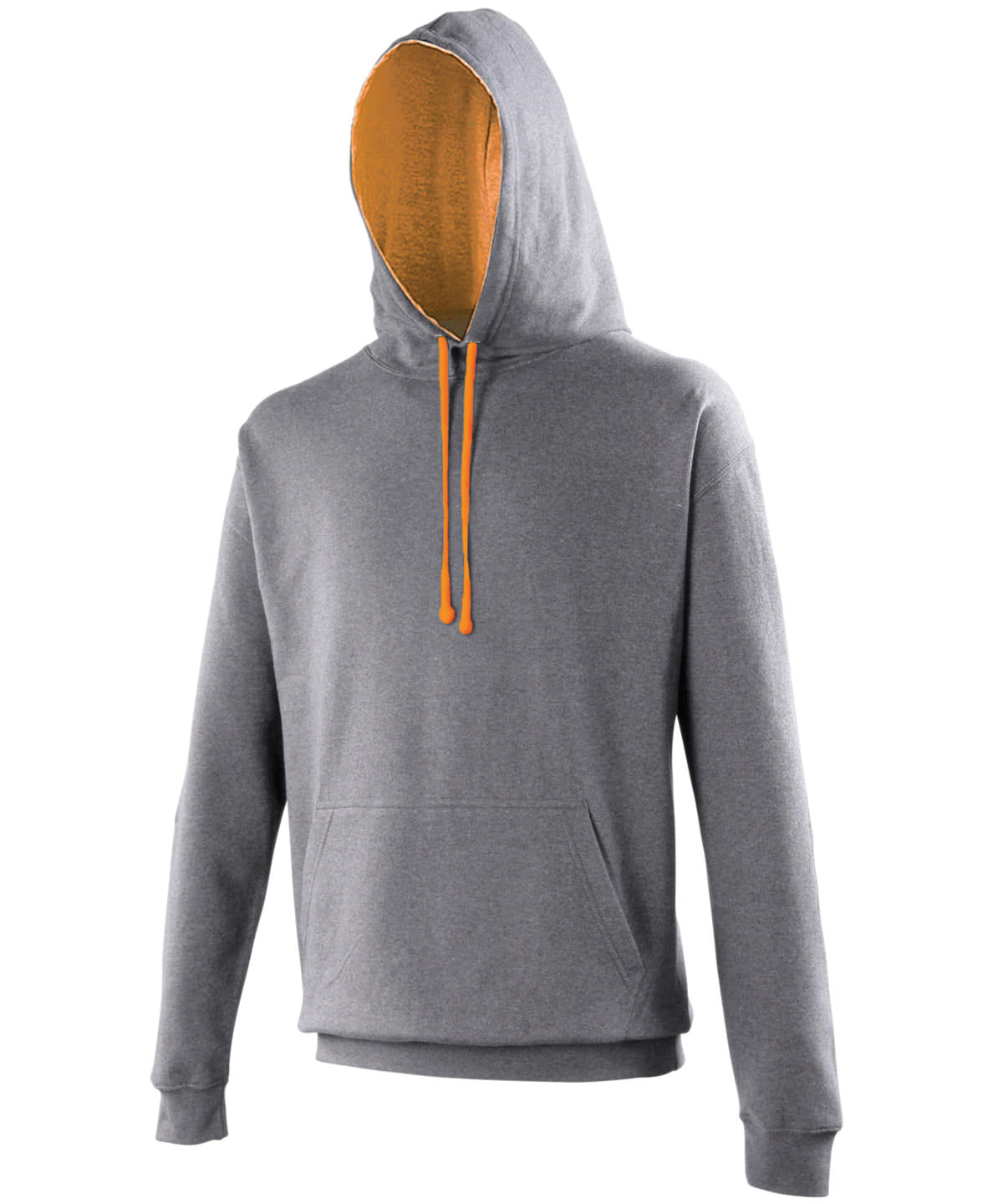 Sudadera avec capucha style universitaire | Gris/Naranja Brillante