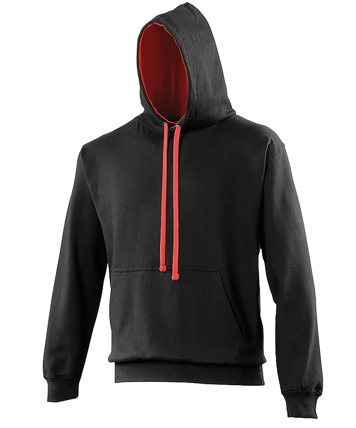 Sudadera avec capucha style universitaire | Negro Intenso/Rojo Fuego