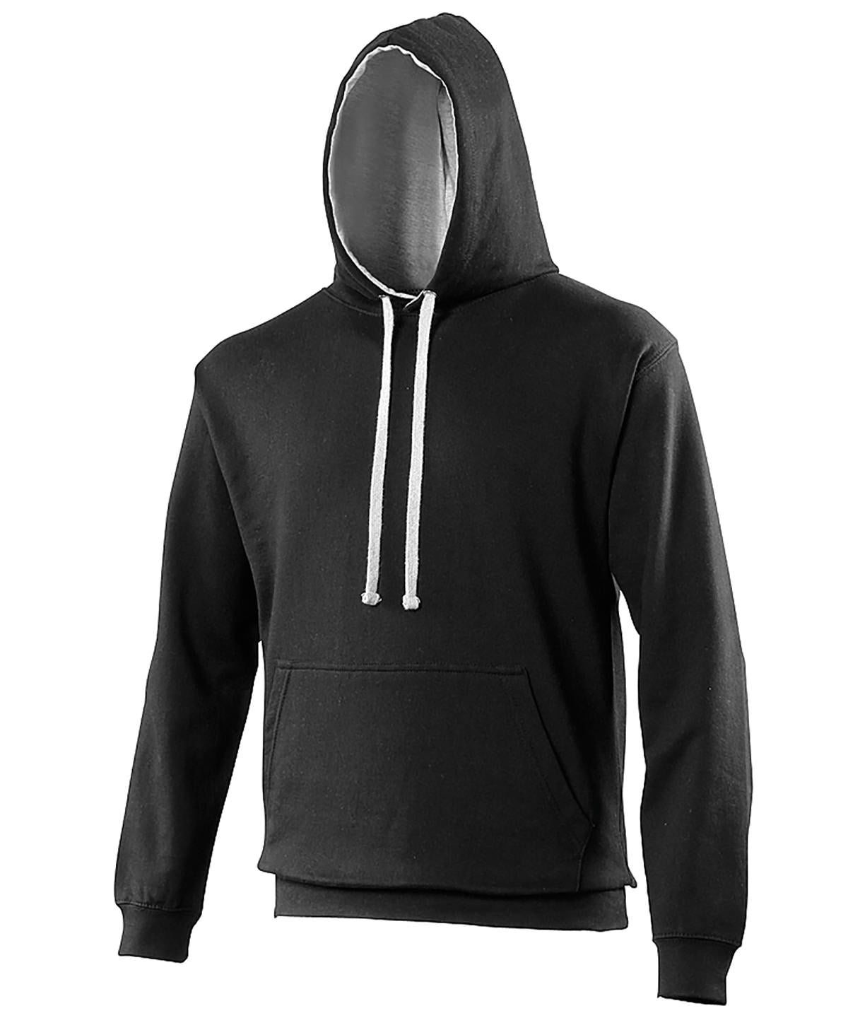 Sudadera con capucha estilo universitario | Negro Intenso/Gris Jaspeado