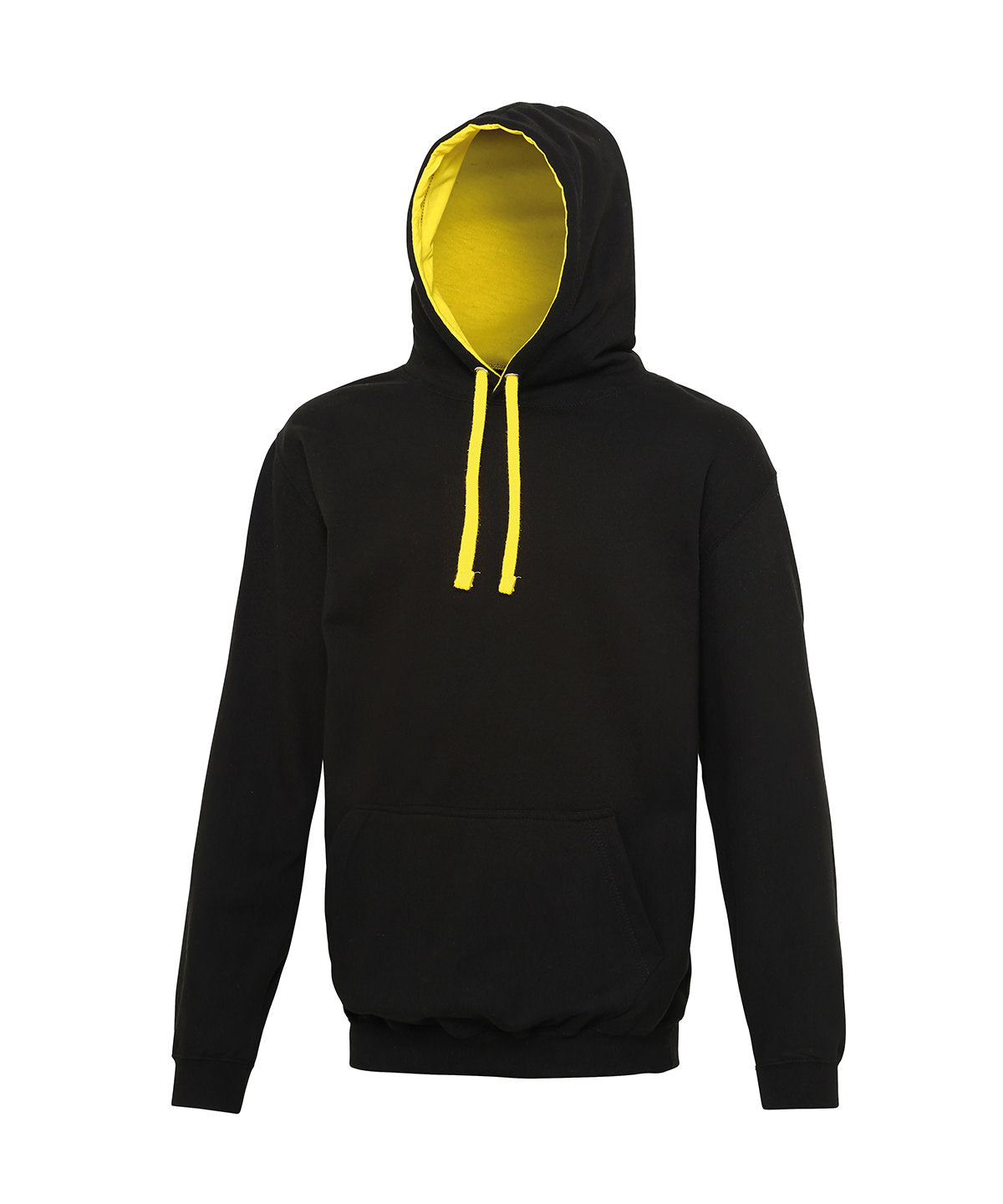Sudadera con capucha estilo universitario | Negro Azabache/Amarillo Sol