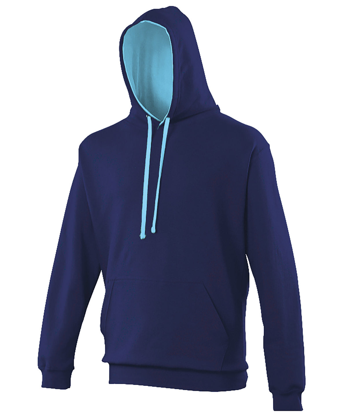 Sudadera con capucha estilo universitario | Azul Marino Oxford/Azul Hawaiano