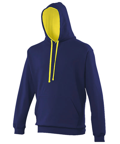 Sudadera con capucha estilo universitario | Azul Marino/Amarillo Sol