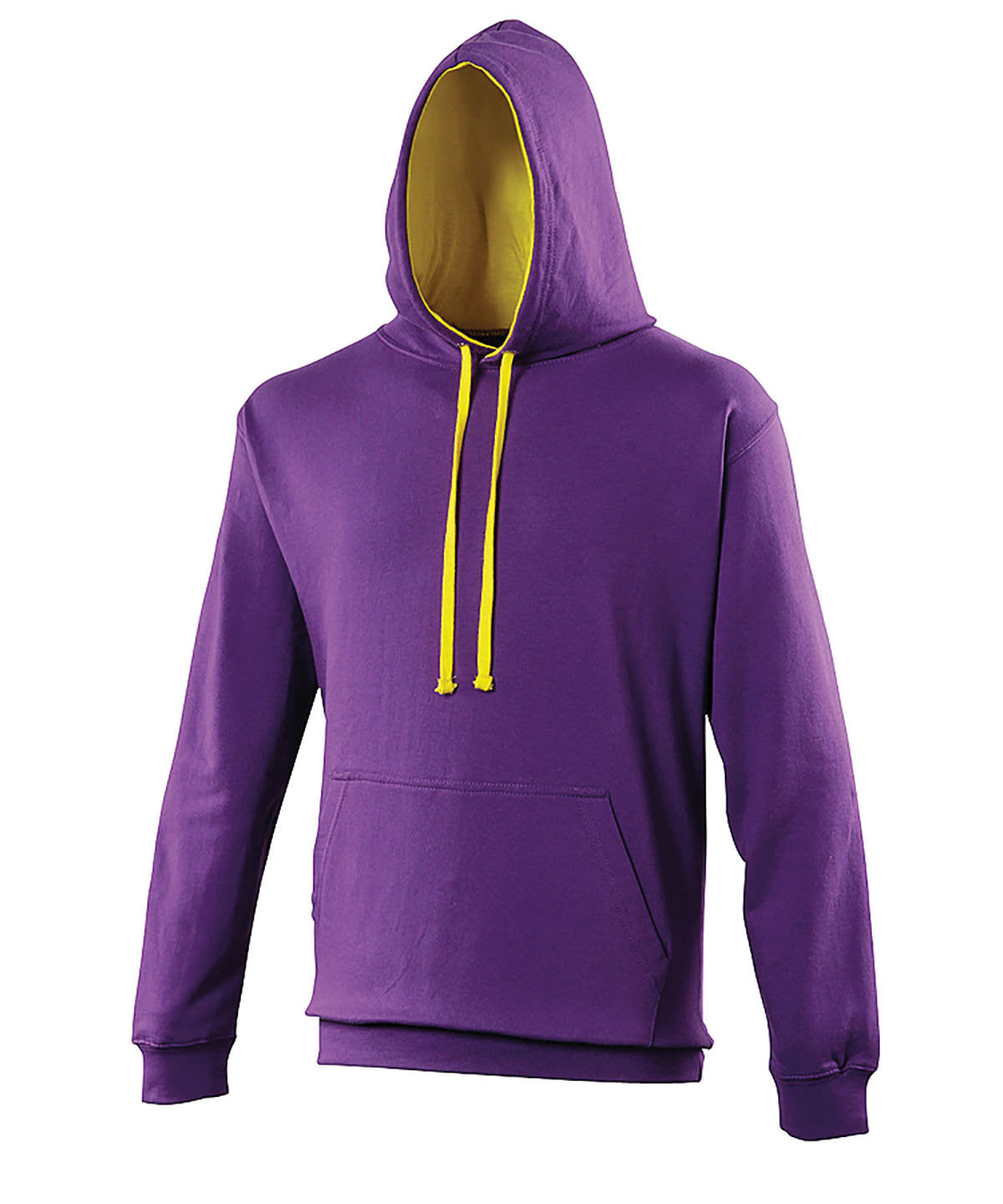 Sudadera con capucha estilo universitario | Morado/Amarillo Sol