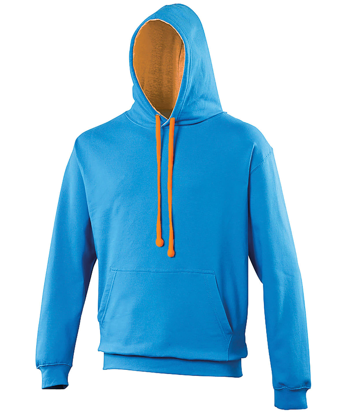 Sudadera con capucha estilo universitario | Azul Zafiro/Naranja Brillante