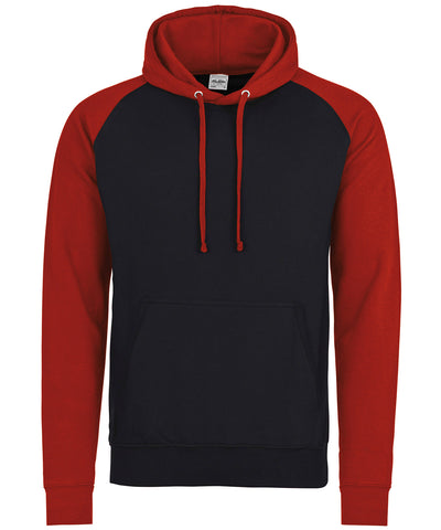 Baseball-Sweatshirt | Tiefschwarz/Feuerrot - Deep Crimson