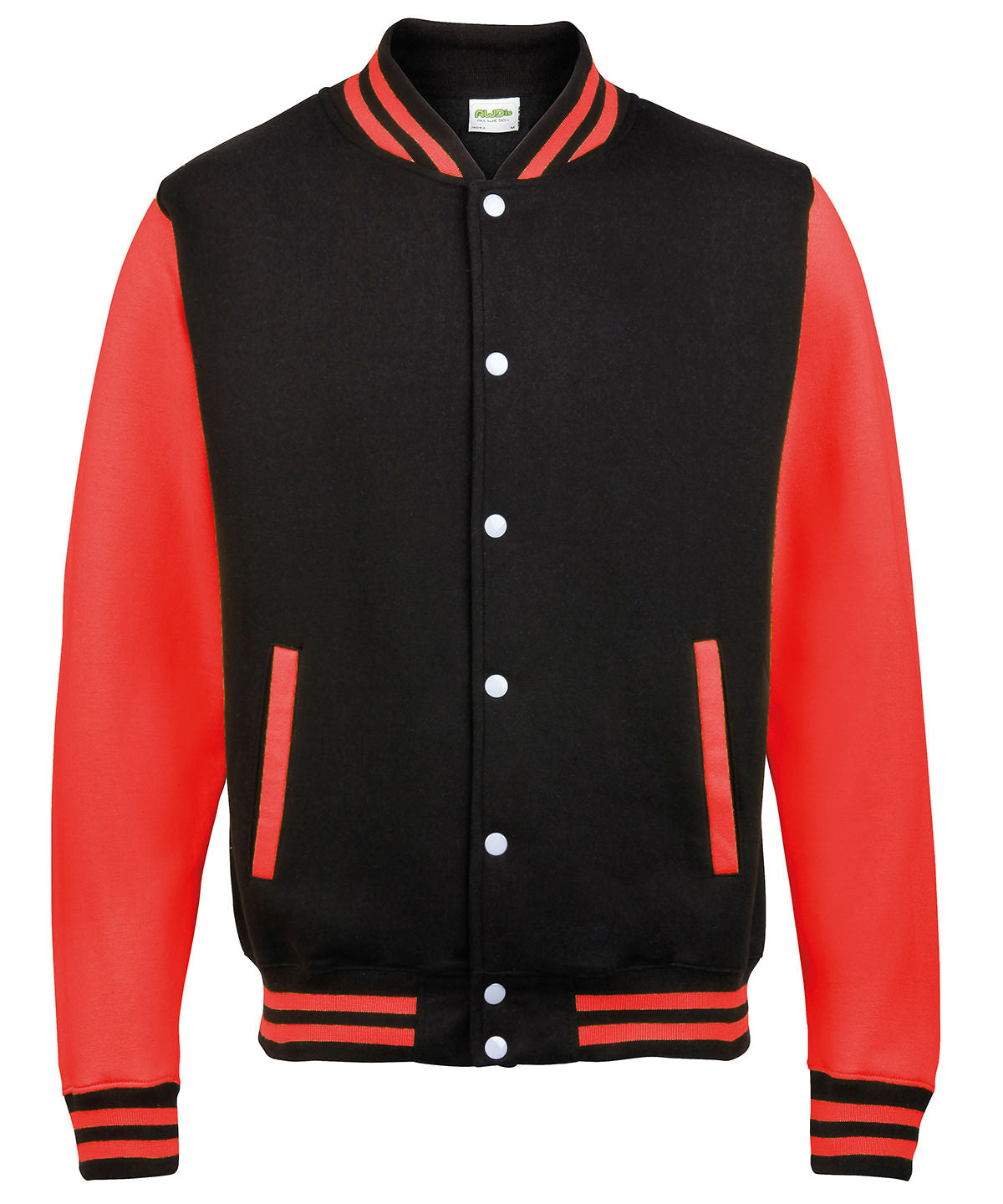 Chaqueta varsity | Negro Intenso/Rojo Fuego - Carbn Profundo/Fuego Rojo