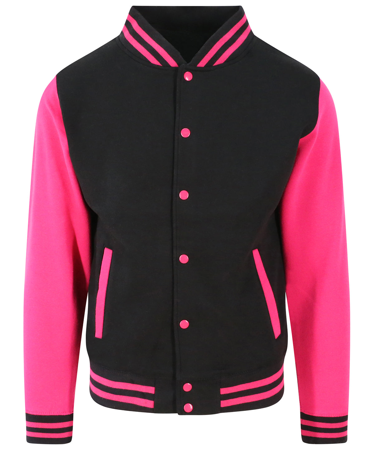 Chaqueta varsity | Negro Intenso/Rosa Fuerte - Rosa Intenso/Negro Profundo