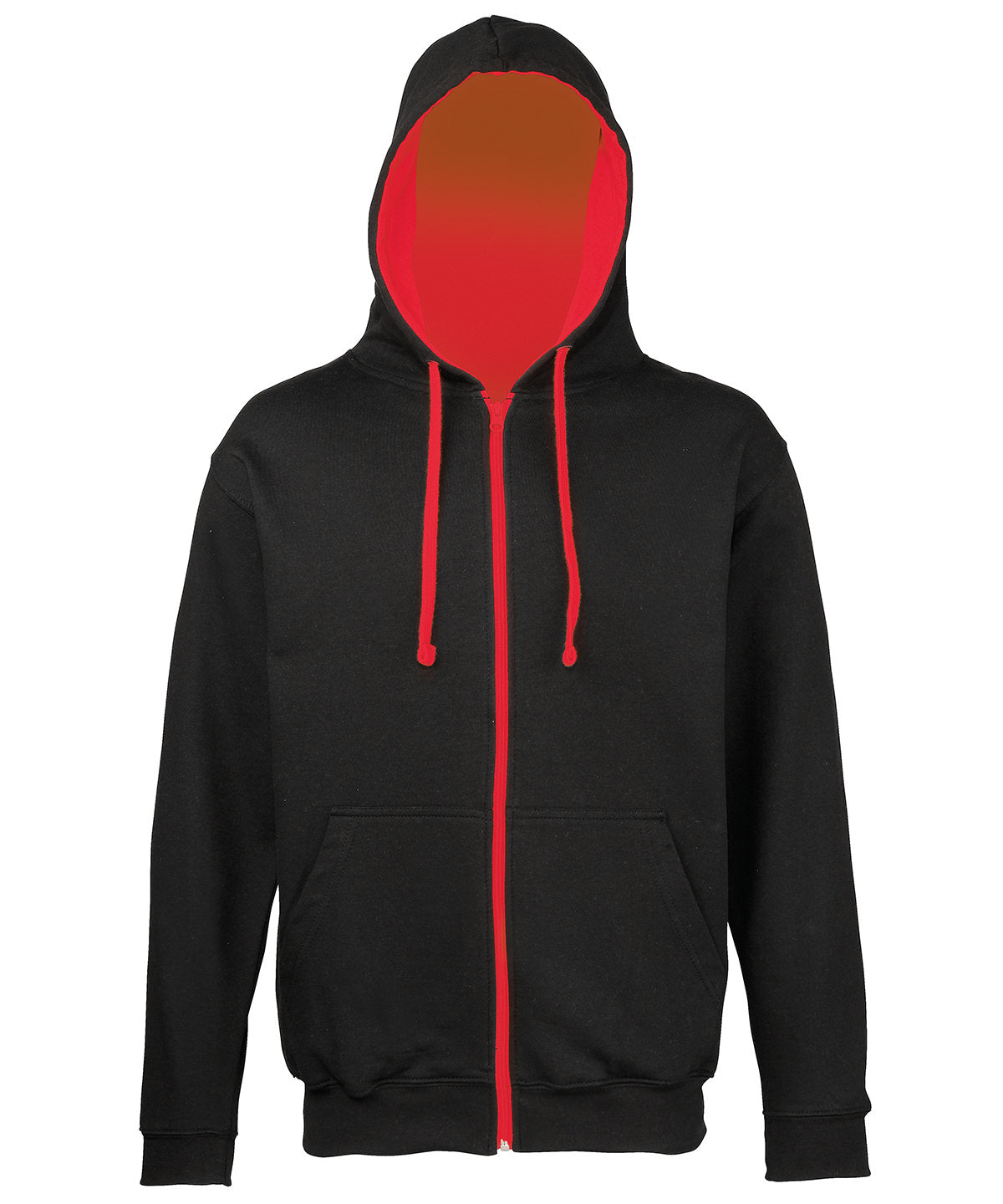 Sudadera con capucha Varsity | Negro Intenso/Rojo Fuego - Carmes Intenso