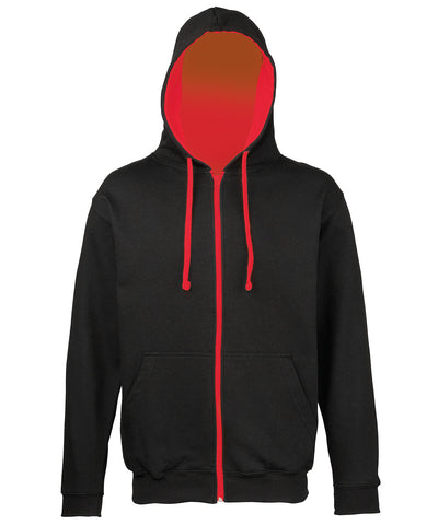 Sudadera con capucha Varsity | Negro Intenso/Rojo Fuego - Carmes Intenso